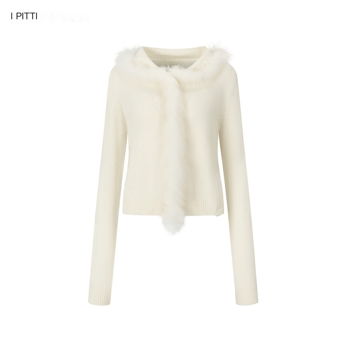 ViaPitti_Faux_Fur_Trim_Patchwork_Fox_Fur_Collar_Women's_Wool_Knit_Cardigans_1086446237381_MISSTT