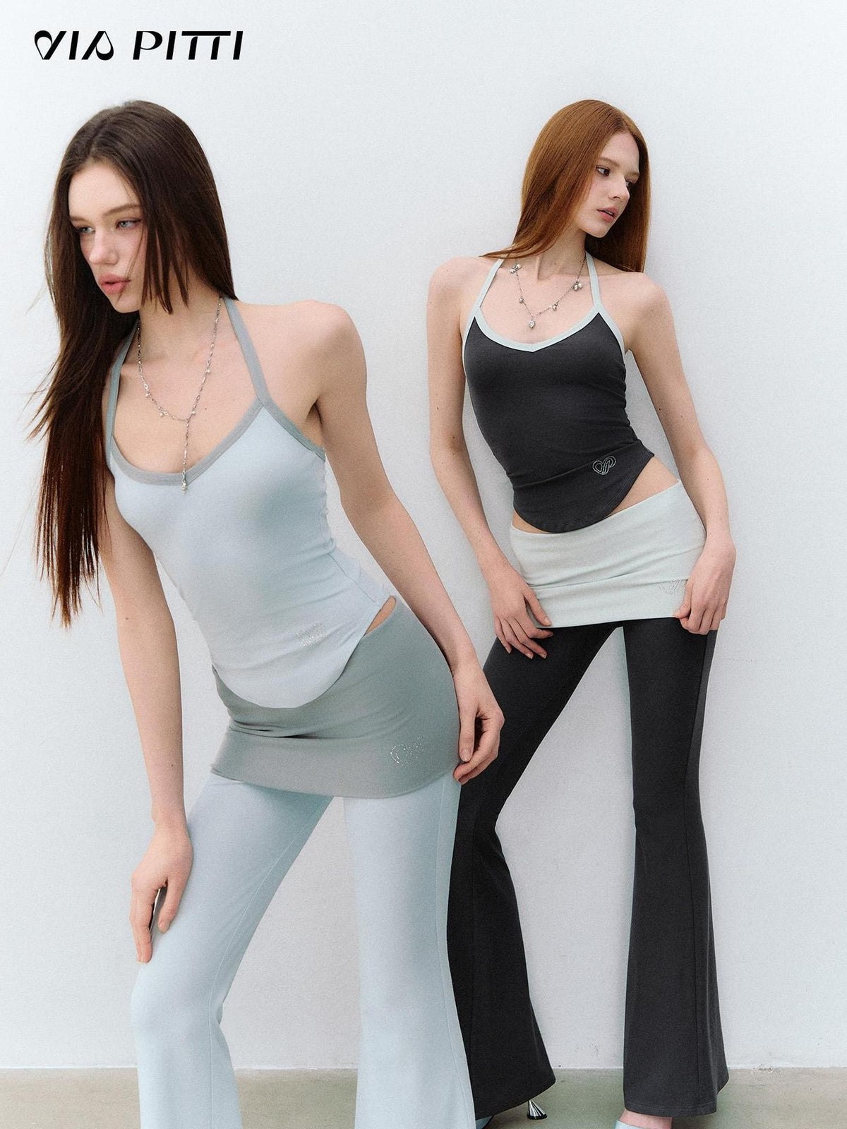 ViaPitti Rhinestone Embroidered Short Modal Cotton Women's Camisoles