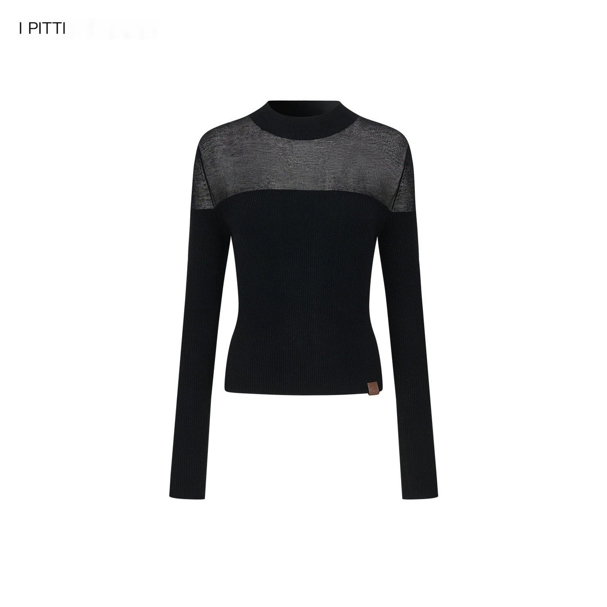 ViaPitti_Sheer_Panel_Half_Turtleneck_Slim_Fit_Lyocell_Women's_Long_Sleeve_T-shirts_1084504111766_MISSTT