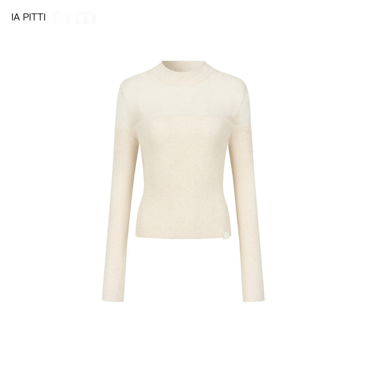 ViaPitti_Sheer_Panel_Half_Turtleneck_Slim_Fit_Lyocell_Women's_Long_Sleeve_T-shirts_1084504111766_MISSTT