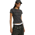 XPKAEAX American Gothic Letter Print Slim Crop Women's Short Sleeve T-shirts 1038465038503