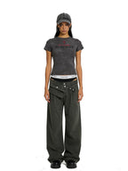 XPKAEAX American Gothic Letter Print Slim Crop Women's Short Sleeve T-shirts