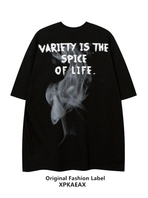 XPKAEAX Anime Character Print Oversize Drop Shoulder Women's Short Sleeve T-shirts