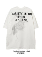 XPKAEAX Anime Character Print Oversize Drop Shoulder Women's Short Sleeve T-shirts