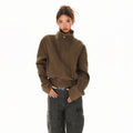 XPKAEAX Army Green Plaid Patchwork Embroidered Stand Collar Short Women's Bomber Jackets 981838490798