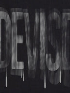 XPKAEAX Blurred Letter Print Drop Shoulder Loose Women's Short Sleeve T Shirts