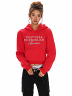 XPKAEAX Cropped Pearl Beaded Letter Oversized Streetwear Women's Hoodies