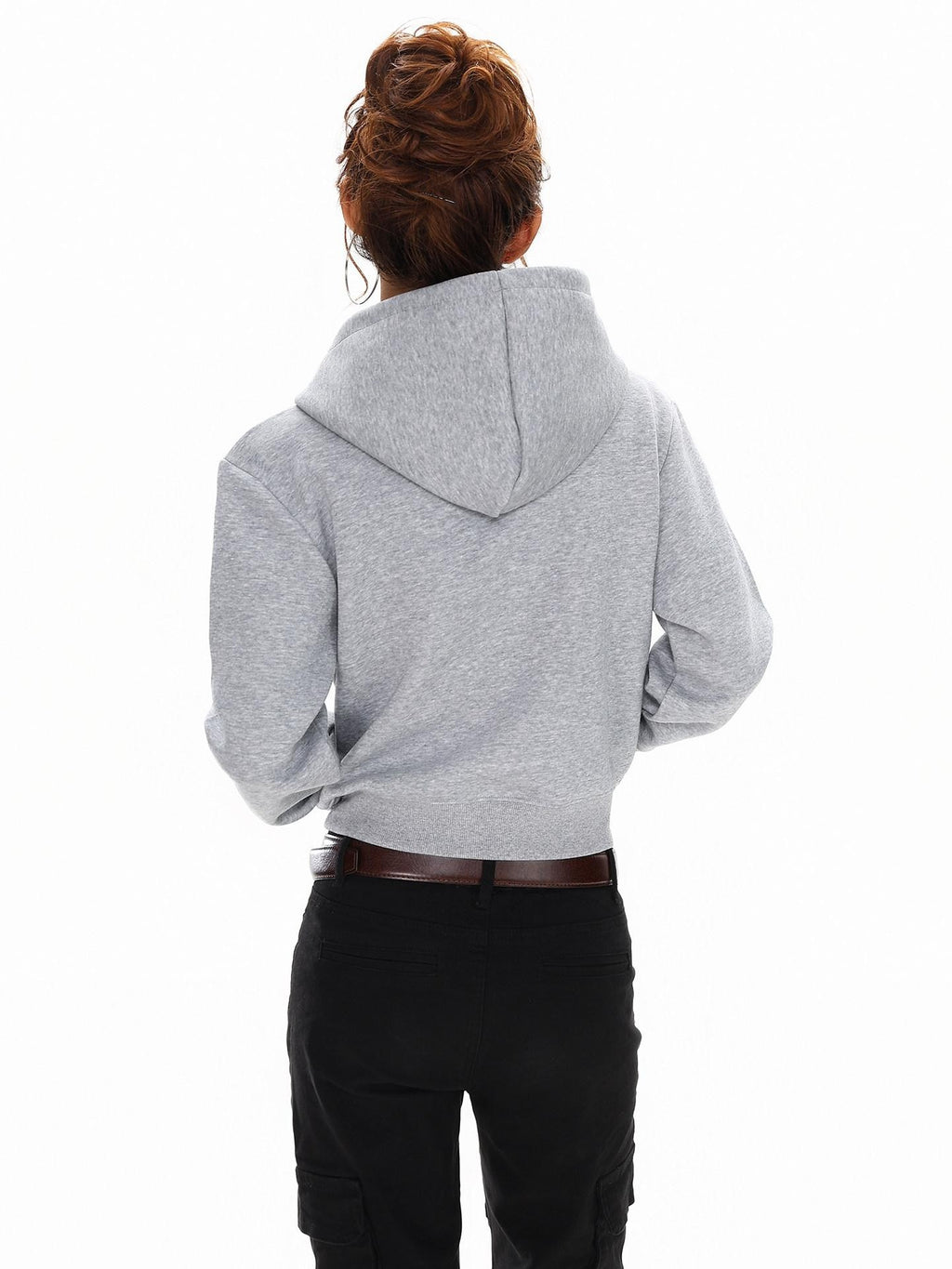 XPKAEAX Cropped Pearl Beaded Letter Oversized Streetwear Women's Hoodies