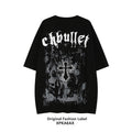XPKAEAX Dark Cross Print Drop Shoulder Loose Crew Neck Women's Short Sleeve T-shirts 671174490752