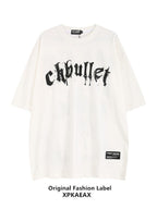 XPKAEAX Dark Cross Print Drop Shoulder Loose Crew Neck Women's Short Sleeve T-shirts