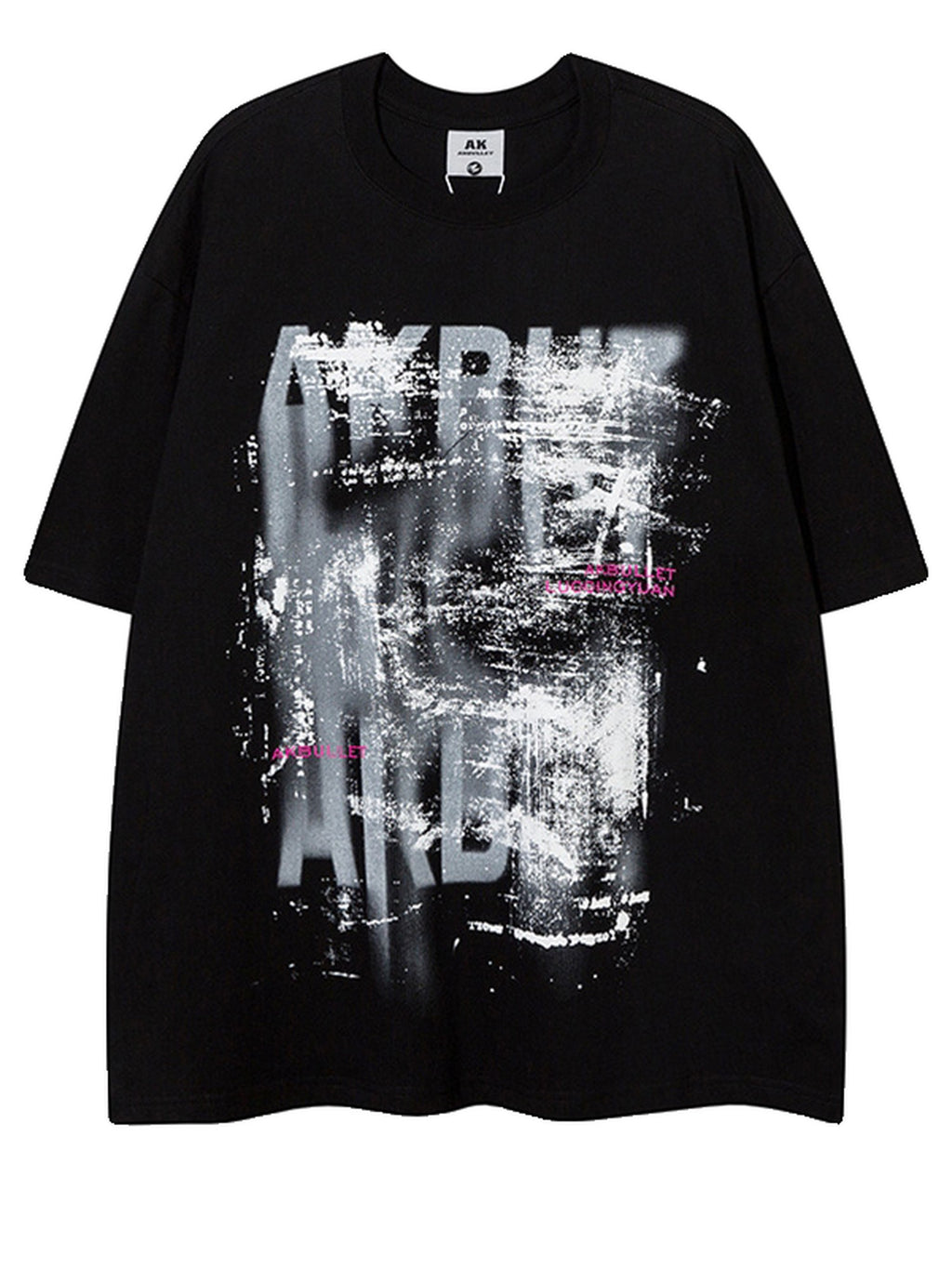 XPKAEAX Hiphop Puff Print Drop Shoulder Women's Breathable Crewneck Short Sleeve T-shirts