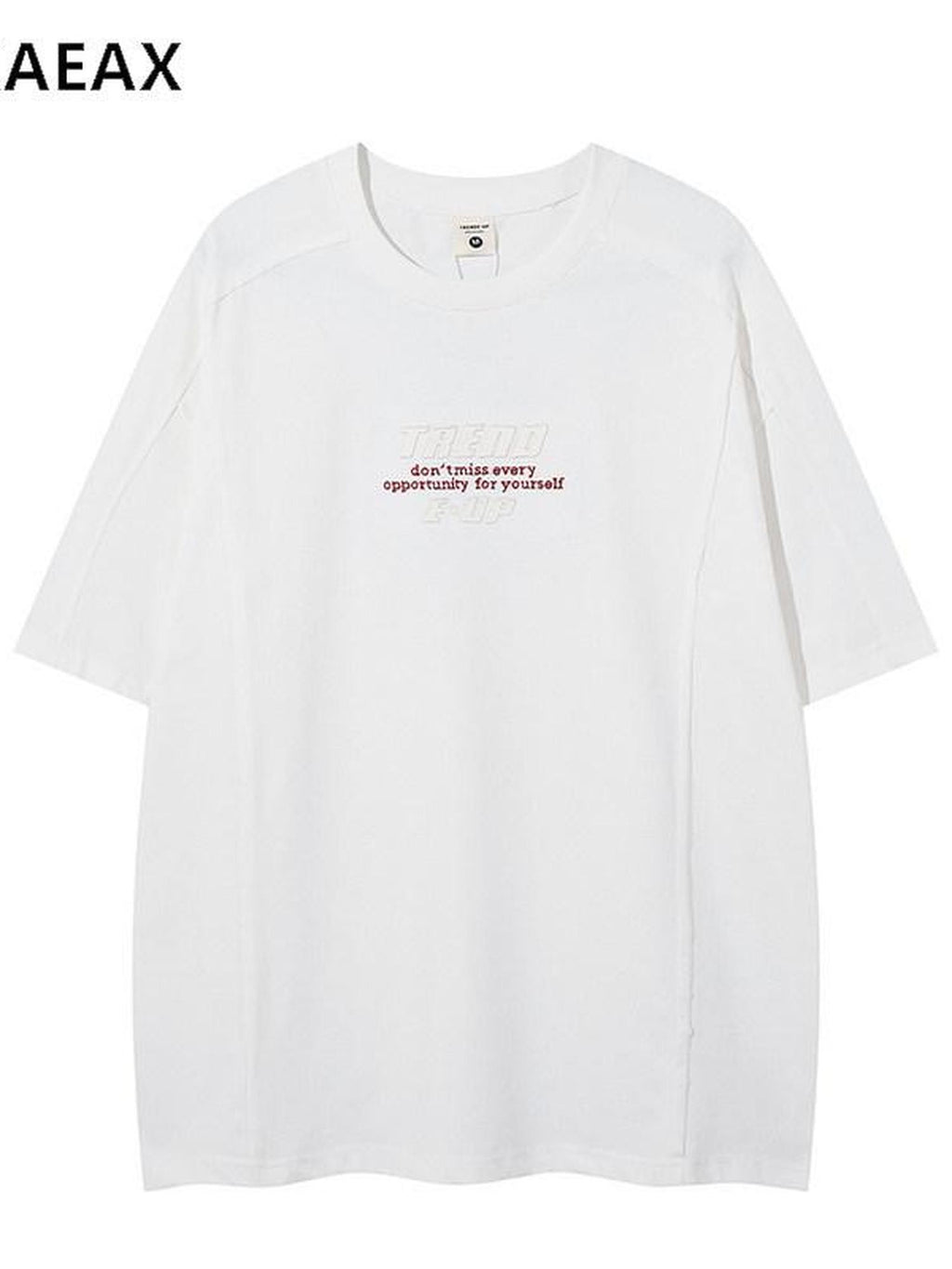 XPKAEAX Letter Print Drop Shoulder Loose Elbow Sleeve Women's Short Sleeve T-shirts