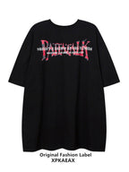 XPKAEAX Oversize Character Print Drop Shoulder Women's Short Sleeve T-shirts