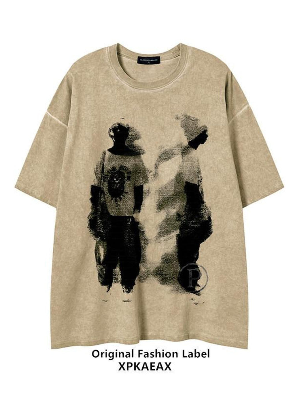 XPKAEAX Relaxed Drop Shoulder Figure Print Women's Short Sleeve T-shirts