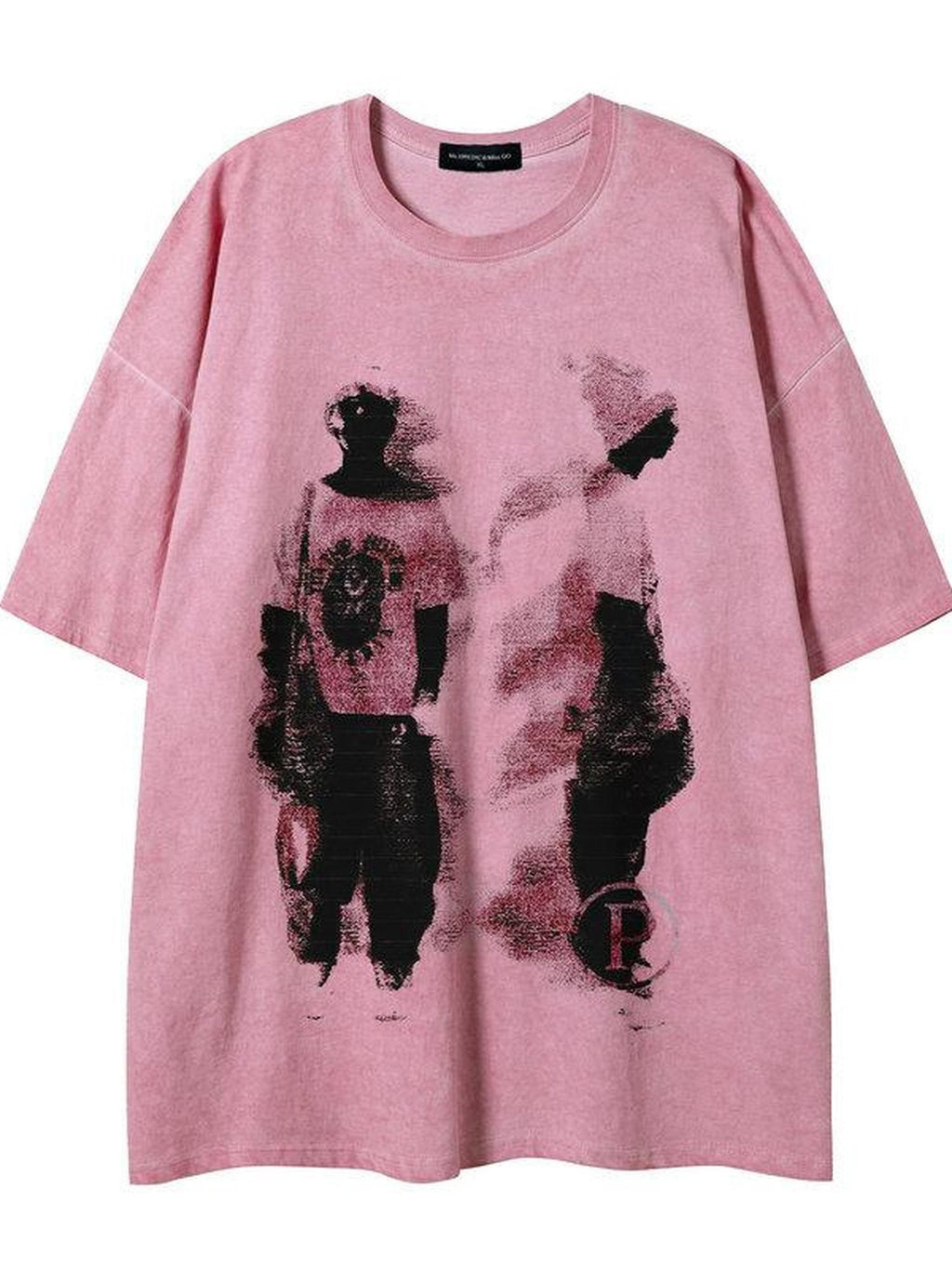 XPKAEAX Relaxed Drop Shoulder Figure Print Women's Short Sleeve T-shirts