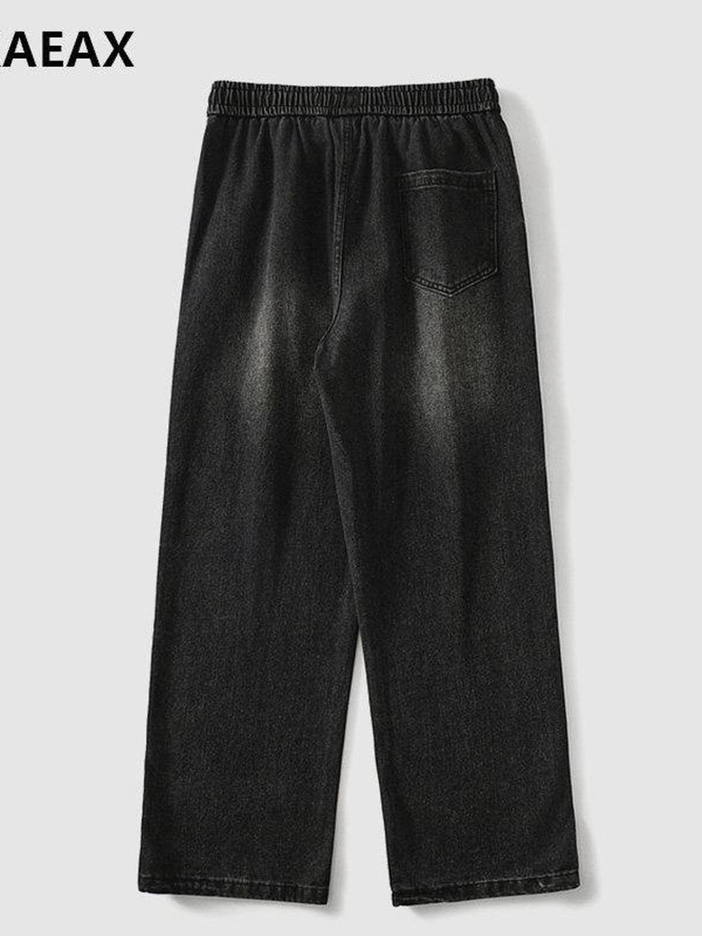 XPKAEAX Splash Ink Print Washed Vintage Straight Women's Wide-leg Jeans