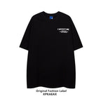 XPKAEAX Vibe Letter Print Oversized Crew Neck Women's Short Sleeve T-shirts 717576045936