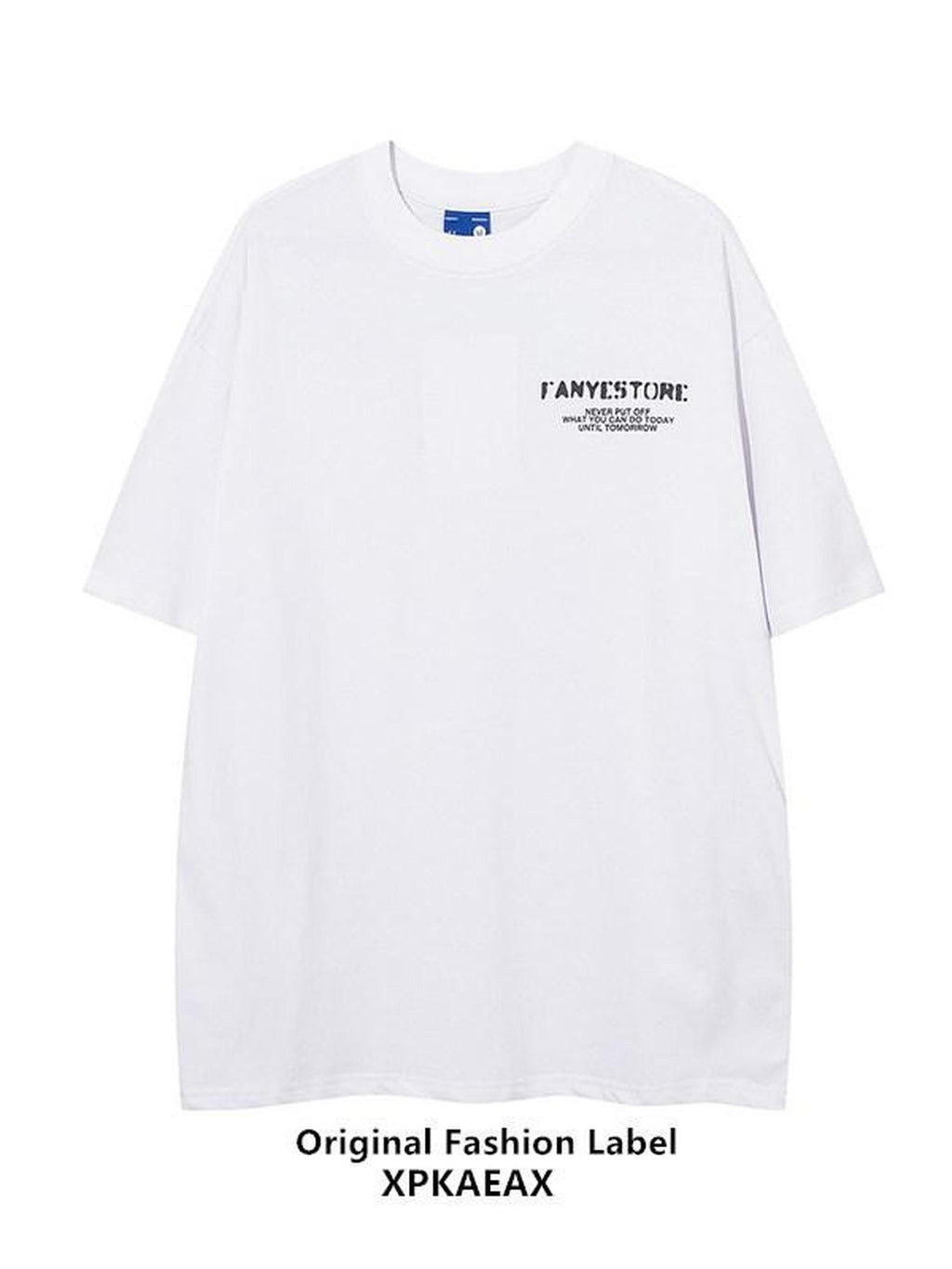 XPKAEAX Vibe Letter Print Oversized Crew Neck Women's Short Sleeve T-shirts