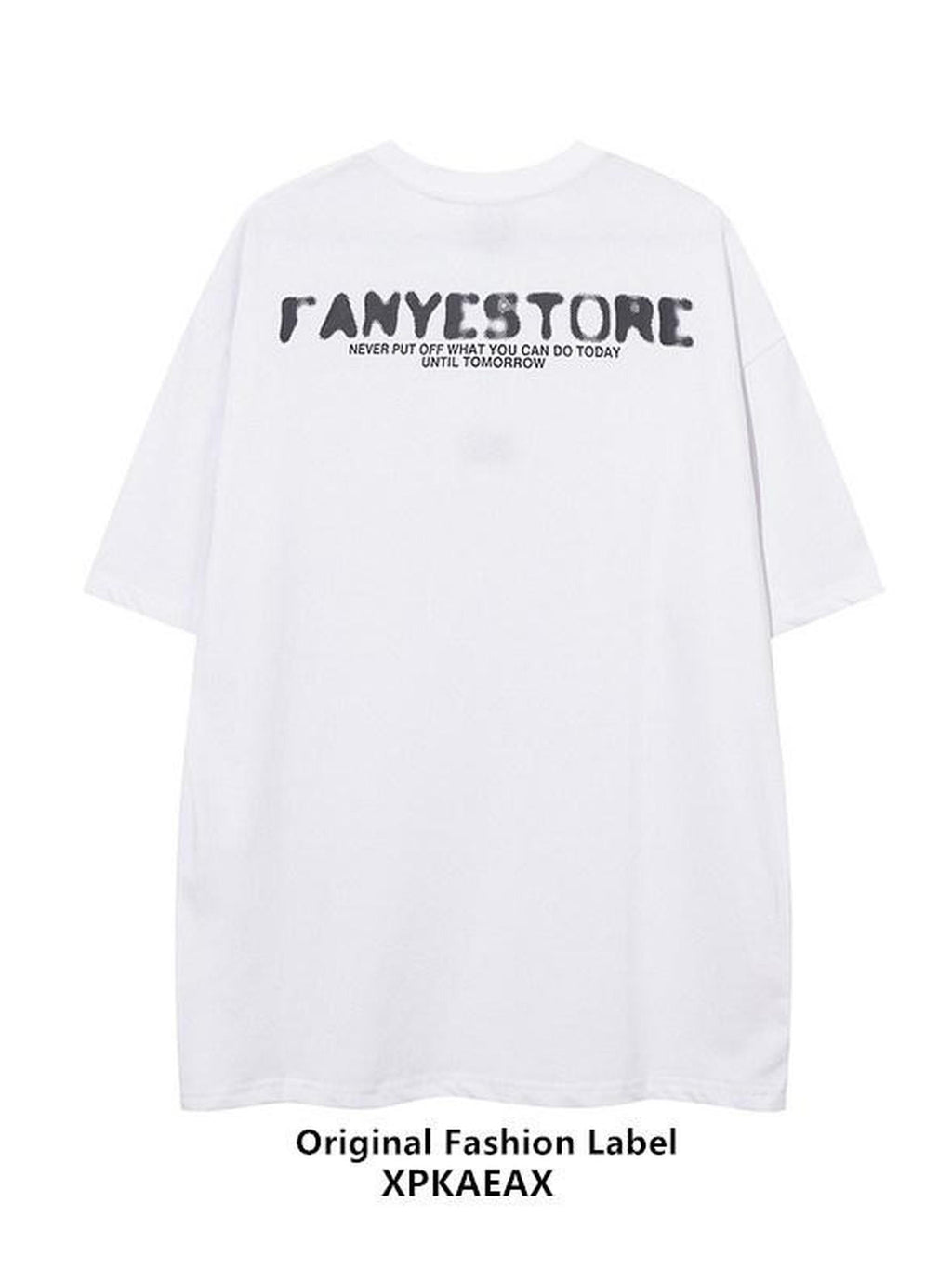 XPKAEAX Vibe Letter Print Oversized Crew Neck Women's Short Sleeve T-shirts