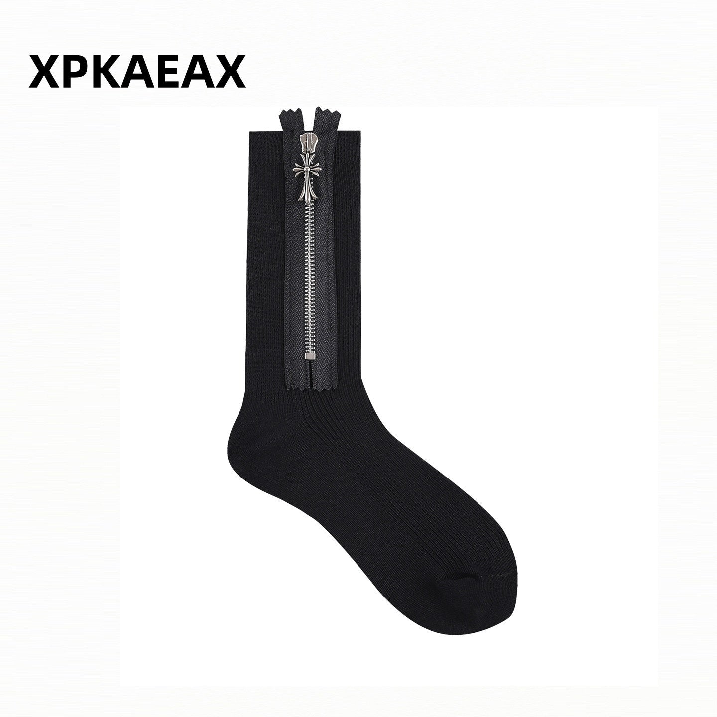 XPKAEAX Vintage Contrast Cross Jacquard Women's Combed Cotton Athletic Socks 1009514100246