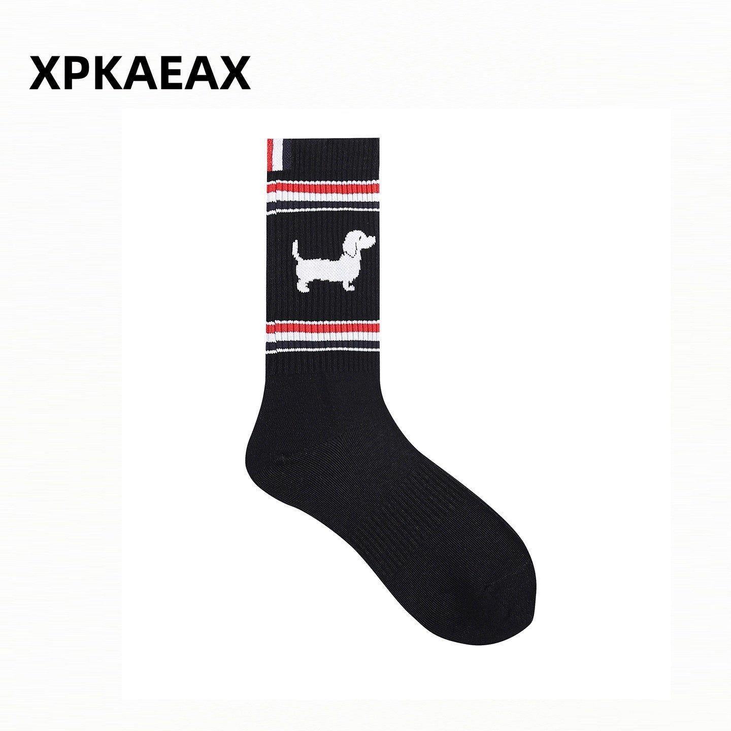 XPKAEAX Vintage Contrast Cross Jacquard Women's Combed Cotton Athletic Socks 1009514100246