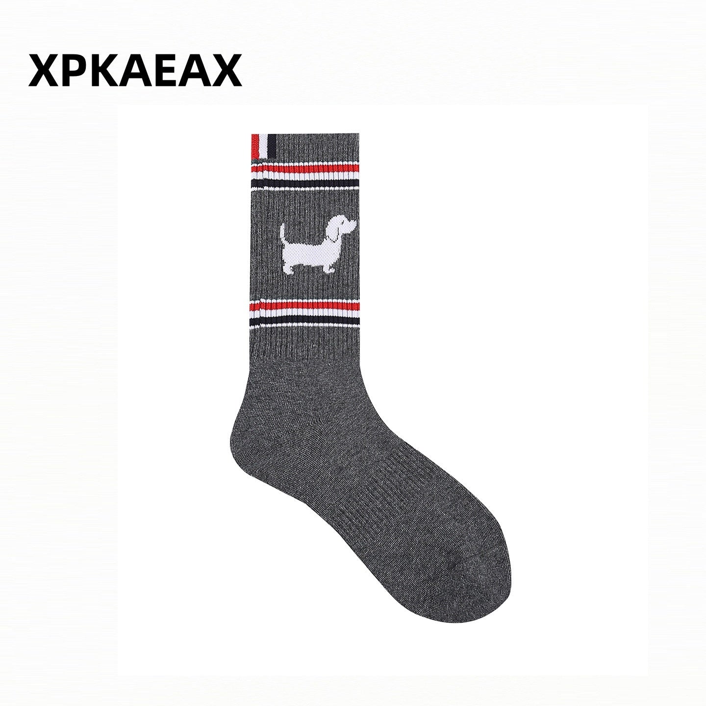 XPKAEAX Vintage Contrast Cross Jacquard Women's Combed Cotton Athletic Socks 1009514100246