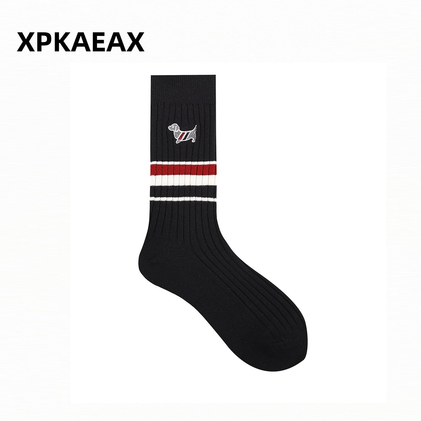 XPKAEAX Vintage Contrast Cross Jacquard Women's Combed Cotton Athletic Socks 1009514100246