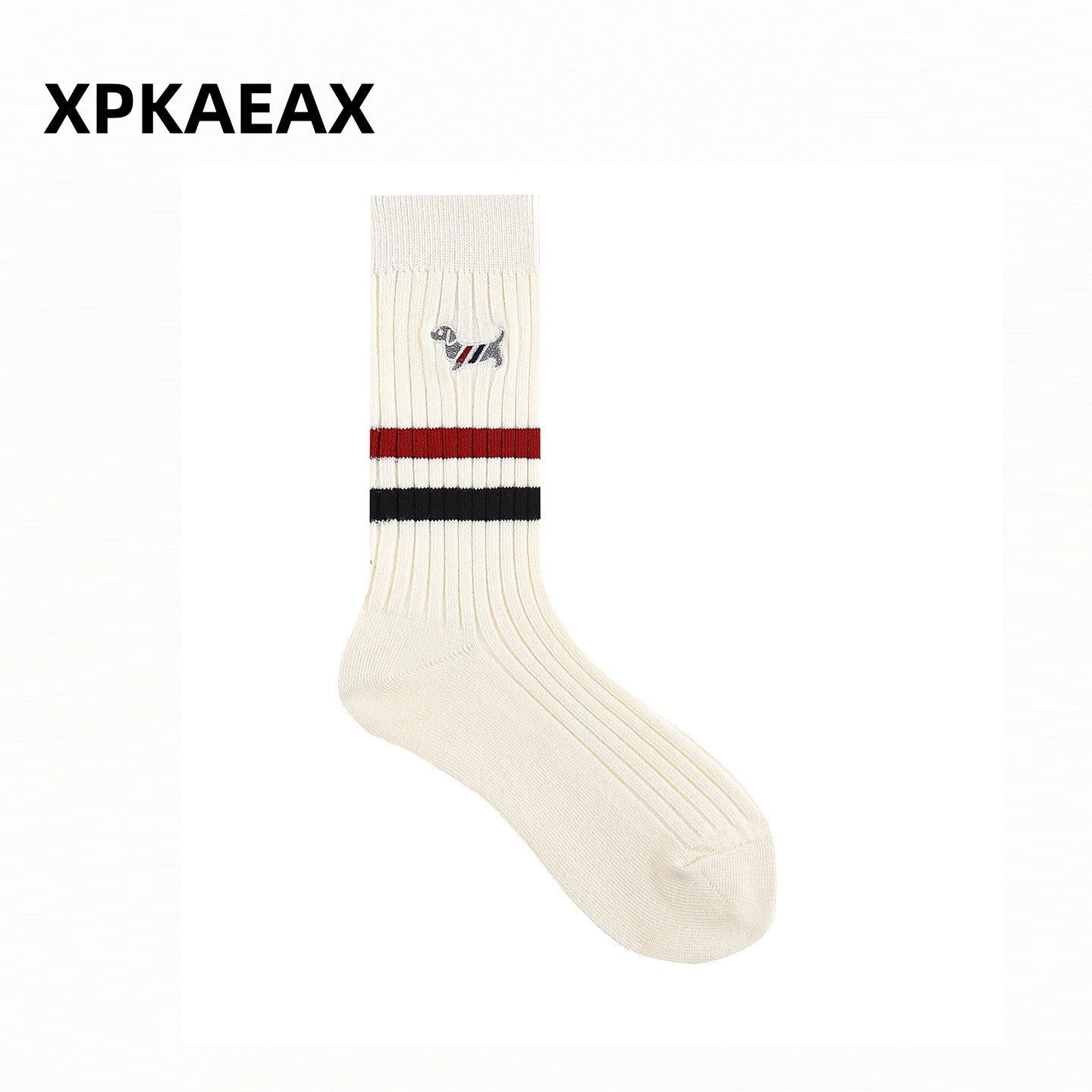 XPKAEAX Vintage Contrast Cross Jacquard Women's Combed Cotton Athletic Socks 1009514100246