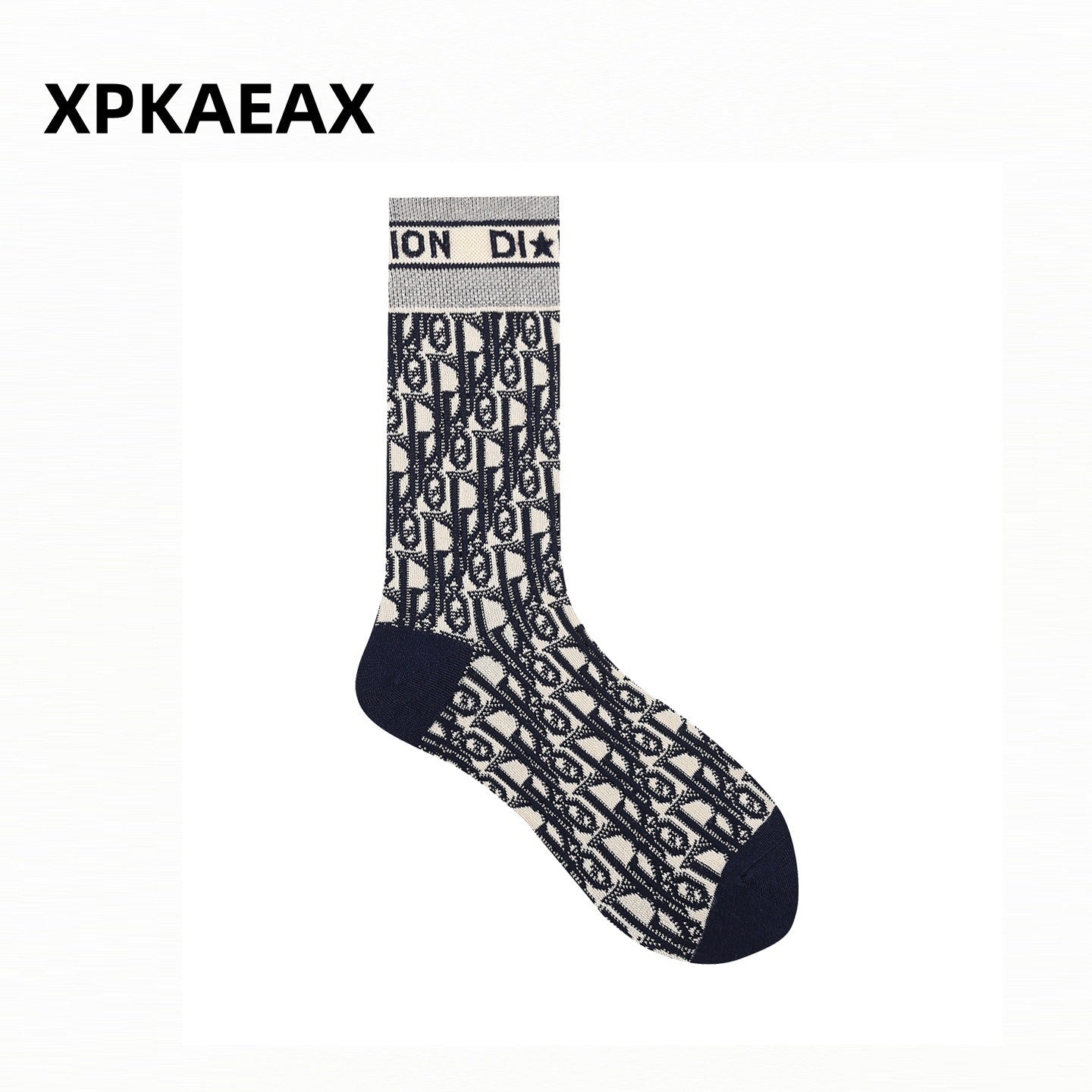 XPKAEAX Vintage Contrast Cross Jacquard Women's Combed Cotton Athletic Socks 1009514100246