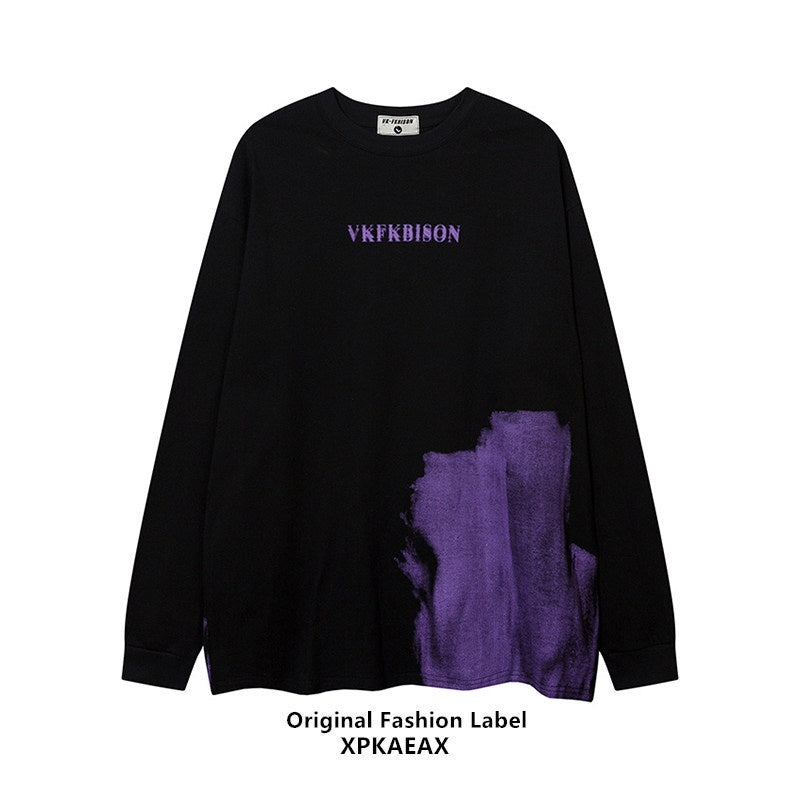 XPKAEAX Vintage Crewneck Pullover Hiphop Women's Long Sleeve T-shirts 734980664500