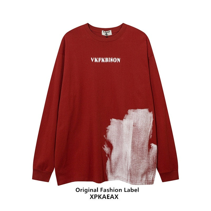 XPKAEAX Vintage Crewneck Pullover Hiphop Women's Long Sleeve T-shirts 734980664500