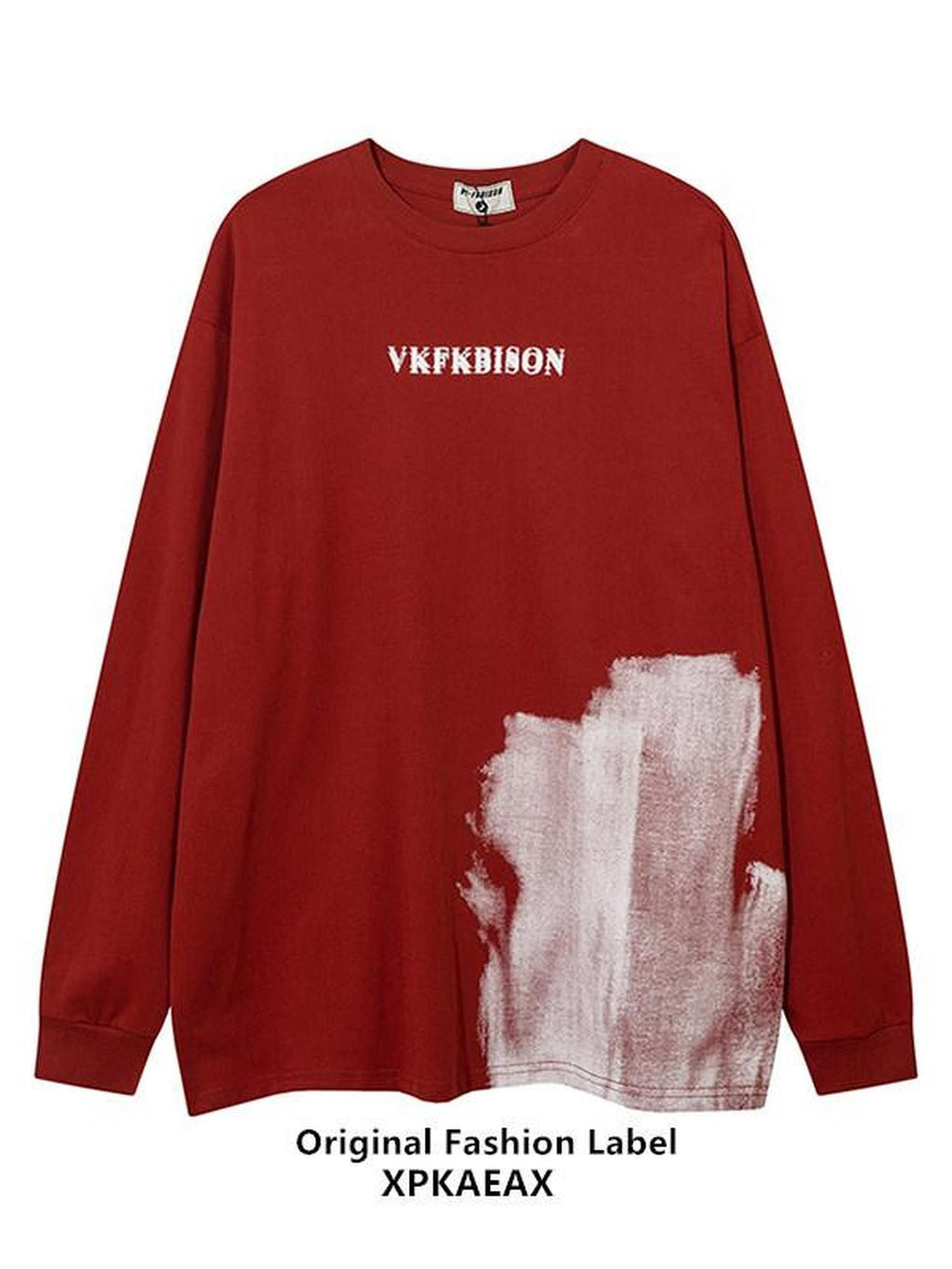 XPKAEAX Vintage Crewneck Pullover Hiphop Women's Long Sleeve T-shirts