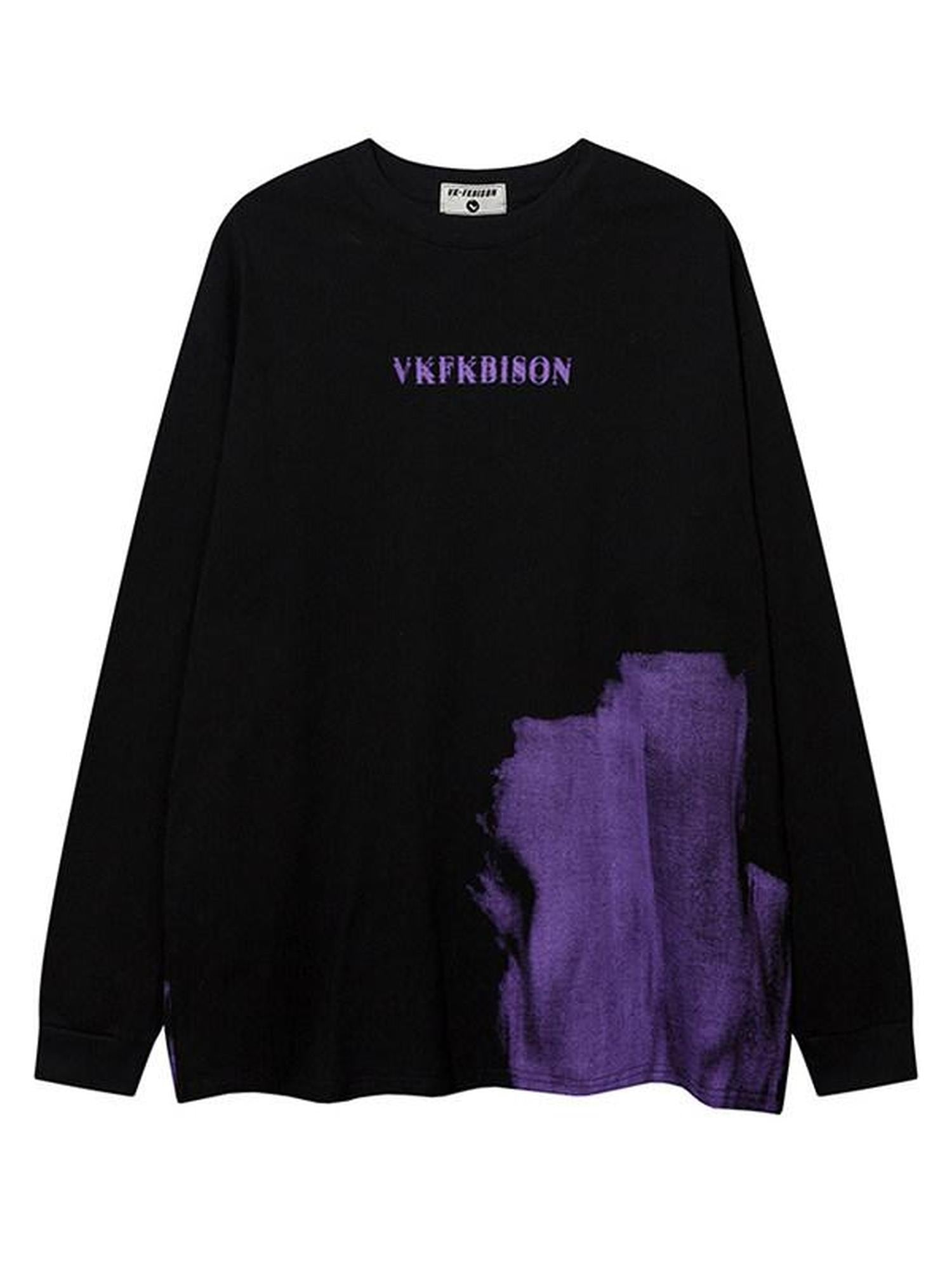 XPKAEAX Vintage Crewneck Pullover Hiphop Women's Long Sleeve T-shirts