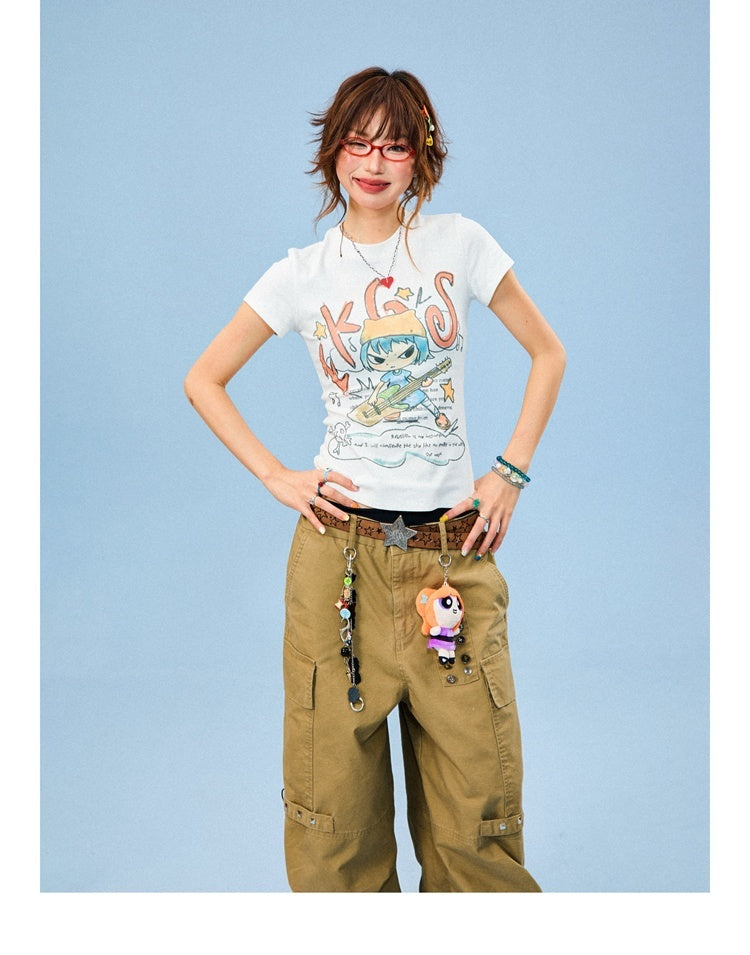 YOUNG_STAGE_Cartoon_Graffiti_Print_Slim_Fit_Women's_Cotton_Short_Sleeve_T-shirts_902563157692_MISSTT