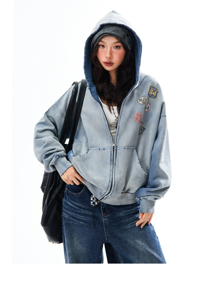 YOUNG_STAGE_Distressed_Washed_Vintage_Zip_Up_Loose_Fit_Cotton_Women's_Hoodies_977560484763_MISSTT