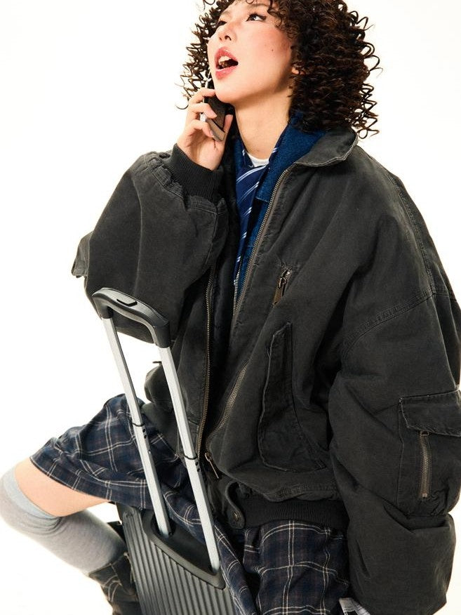 YOUNG STAGE Fleece Lined Zip Pocket Solid Cleanfit Women's Cotton Puffer Jackets