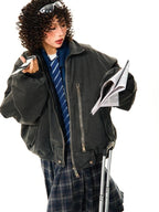 YOUNG STAGE Fleece Lined Zip Pocket Solid Cleanfit Women's Cotton Puffer Jackets