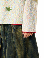 YOUNG STAGE Fruit Print Loose Fit Sweet Women's Polyester Knit Sweaters