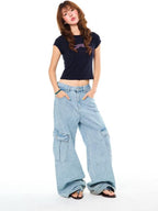 YOUNG STAGE Leopard Print Short Sleeve Slim Fit Round Neck Women's Crop Tops