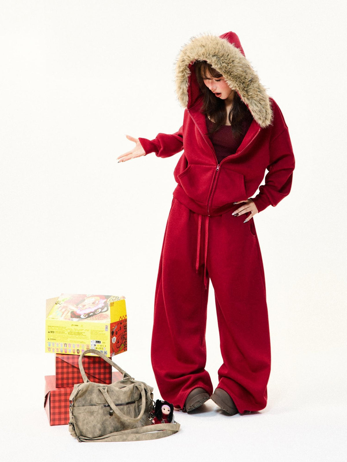 YOUNG STAGE Solid Fleece Lined Hooded Women's Polyester Cotton Sweatpants