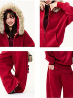 YOUNG STAGE Solid Fleece Lined Hooded Women's Polyester Cotton Sweatpants