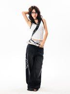 YOUNG STAGE Star Print Layered Slim Fit Women's Tank Tops