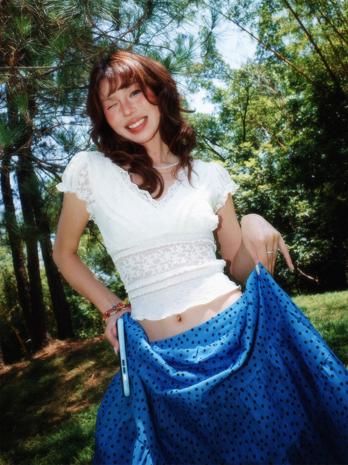 YOUNG_STAGE_Vintage_Blue_Polka_Dot_Print_High_Waist_Pleated_A_Line_Women's_Midi_Skirts_1048086929463_MISSTT