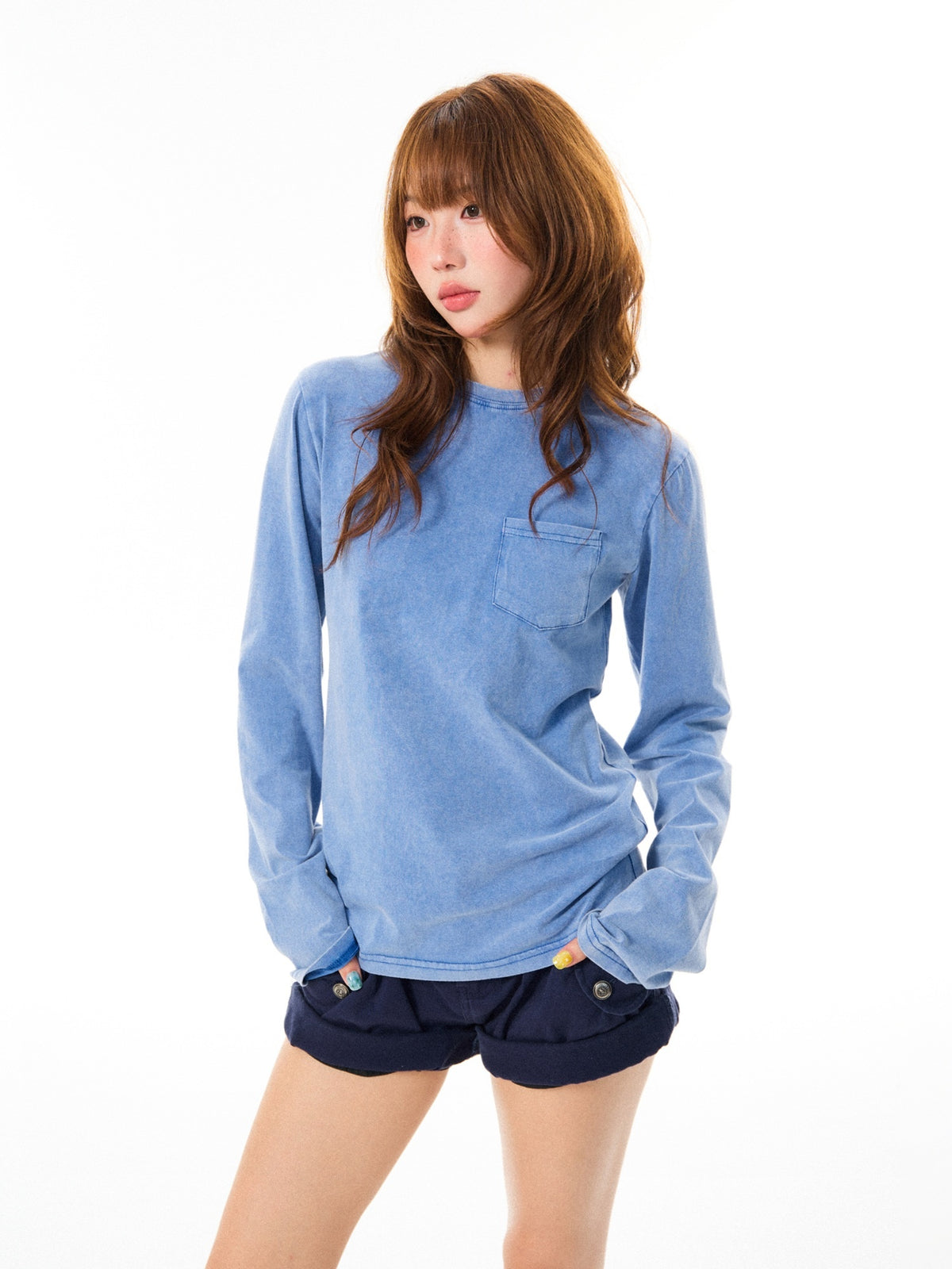 YOUNG_STAGE_Vintage_Washed_Distressed_Pocket_Round_Neck_Women's_Cotton_Long_Sleeve_T-shirts_1074016309587_MISSTT