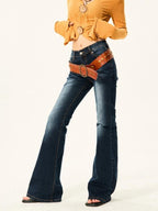 YOUNG STAGE Washed High Waist Women's Denim Wide-leg Jeans