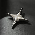 YUBABY_3d_Metal_Four_Pointed_Star_Women's_Electroplated_Bright_Silver_Brooches_684499157153_MISSTT