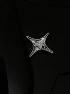 YUBABY 3d Metal Four Pointed Star Women's Electroplated Bright Silver Brooches