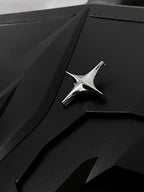 YUBABY 3d Metal Four Pointed Star Women's Electroplated Bright Silver Brooches