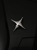 YUBABY 3d Metal Four Pointed Star Women's Electroplated Bright Silver Brooches
