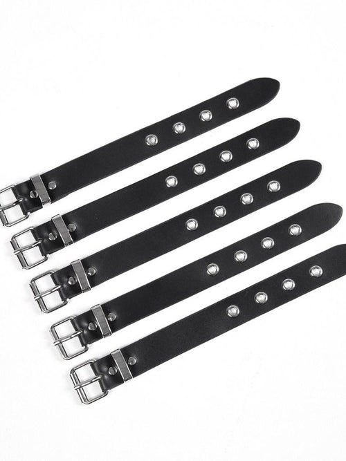 YUBABY Black Dark Punk Hardcore Metal Buckle Wide Belt Style Women's Rings